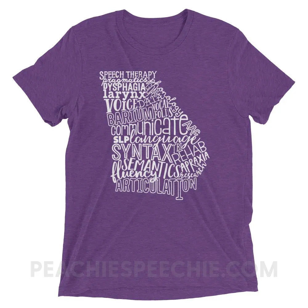Georgia SLP Tri-Blend Tee - Purple Triblend / XS - T-Shirts & Tops peachiespeechie.com