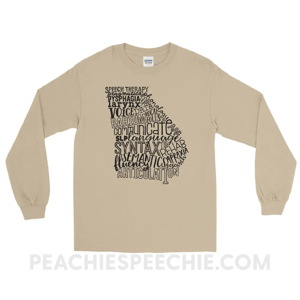Georgia SLP Long Sleeve Tee - Sand / S - T-Shirts & Tops peachiespeechie.com
