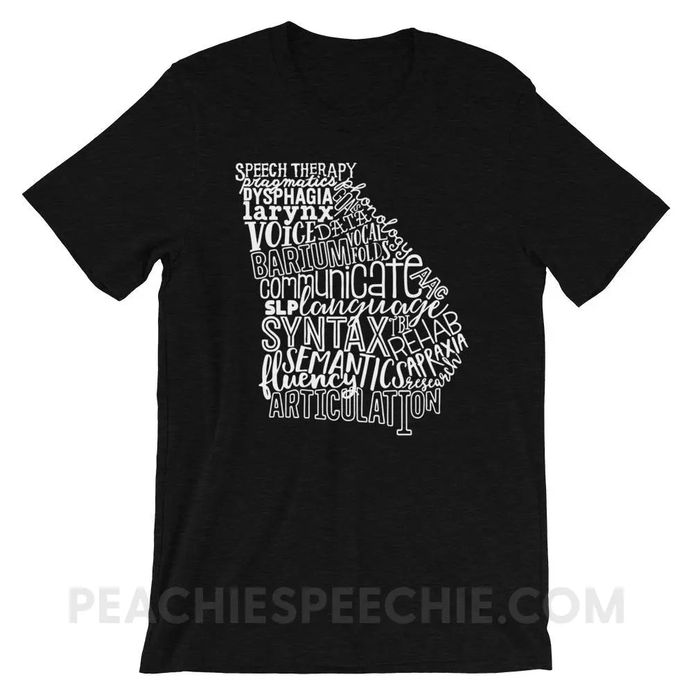 Georgia SLP Premium Soft Tee - Black Heather / XS - T-Shirts & Tops peachiespeechie.com