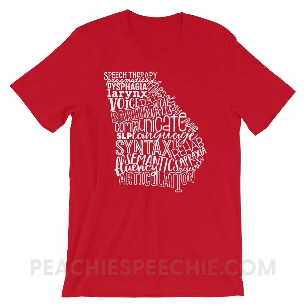 Georgia SLP Premium Soft Tee - Red / S - T-Shirts & Tops peachiespeechie.com