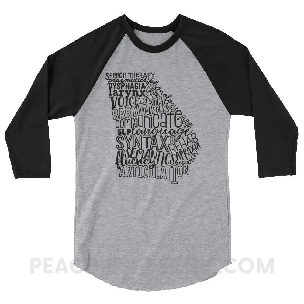 Georgia SLP Baseball Tee - Heather Grey/Black / XS - T-Shirts & Tops peachiespeechie.com