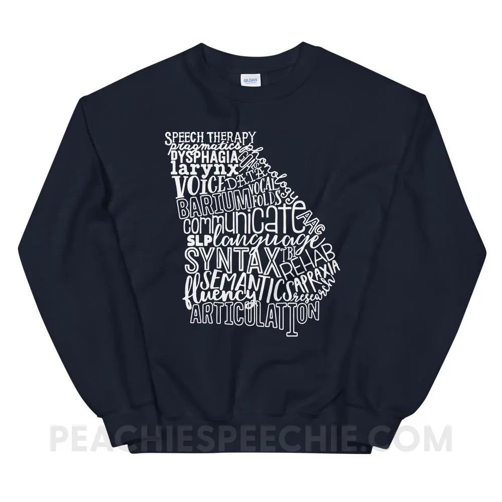 Georgia SLP Classic Sweatshirt - Navy / S Hoodies & Sweatshirts peachiespeechie.com