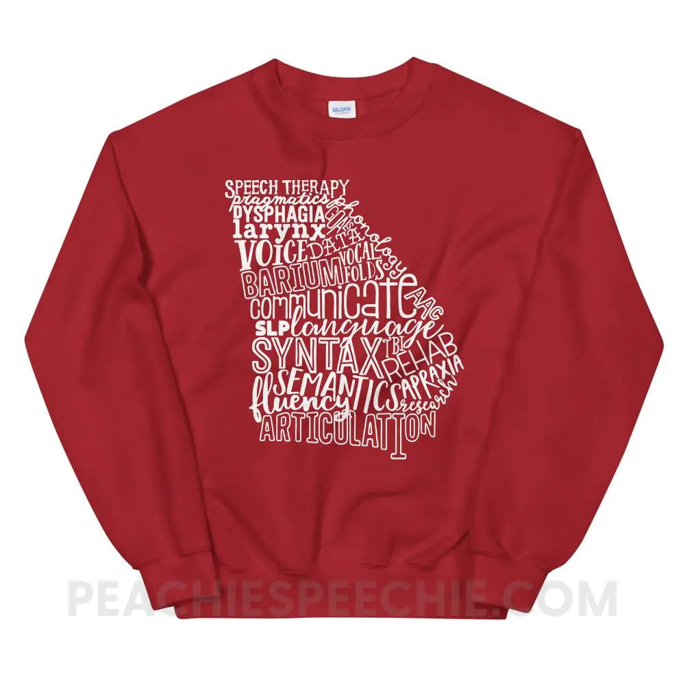Georgia SLP Classic Sweatshirt - Red / S Hoodies & Sweatshirts peachiespeechie.com