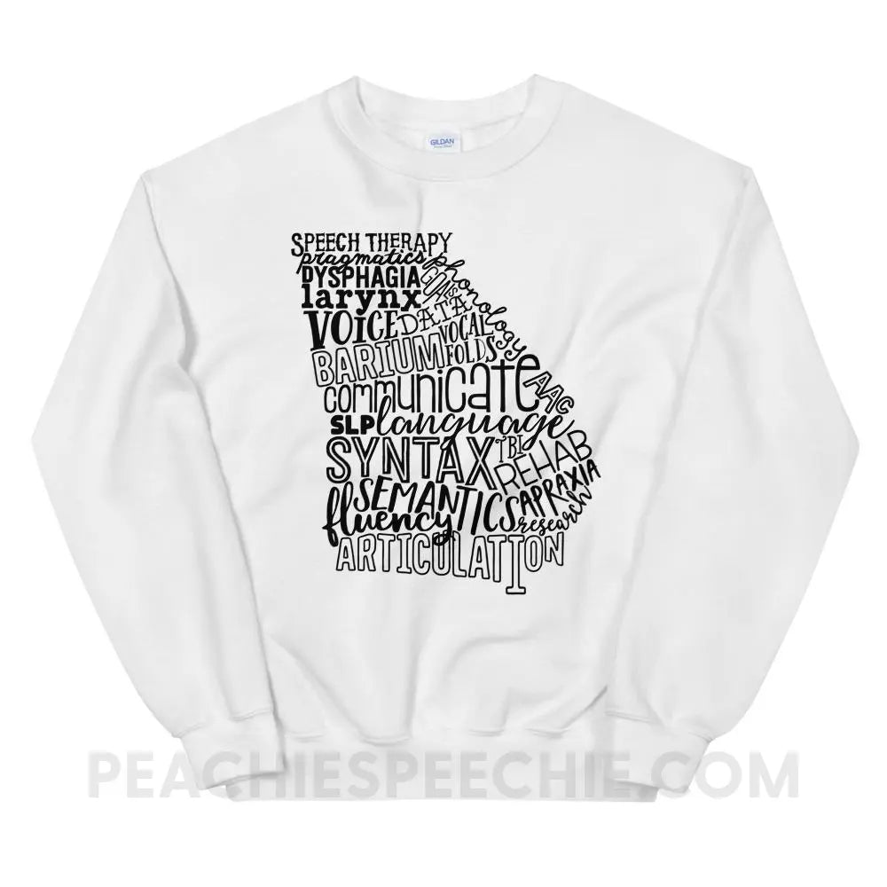 Georgia SLP Classic Sweatshirt - White / S Hoodies & Sweatshirts peachiespeechie.com