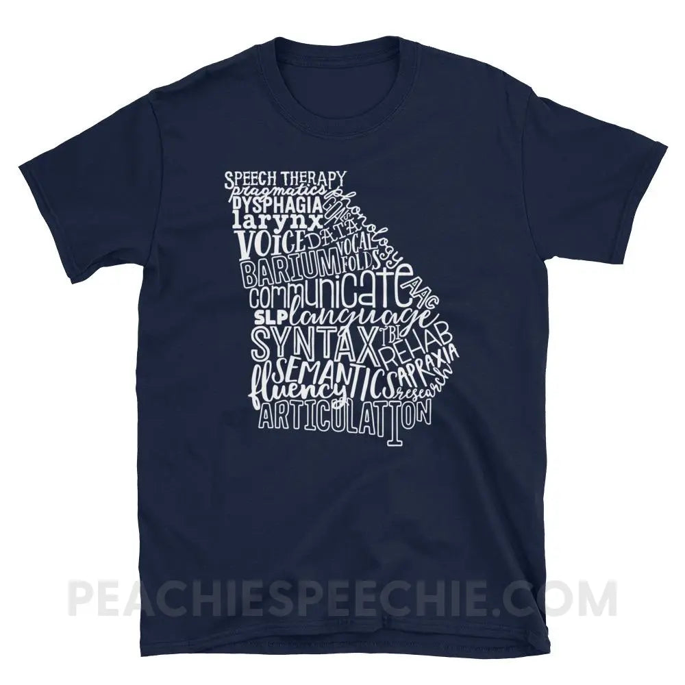 Georgia SLP Classic Tee - Navy / S - T-Shirts & Tops peachiespeechie.com