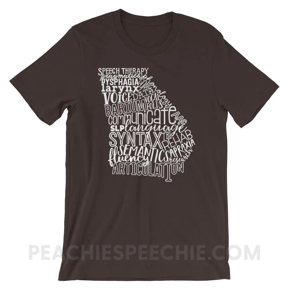 Georgia SLP Premium Soft Tee - Brown / S - T-Shirts & Tops peachiespeechie.com