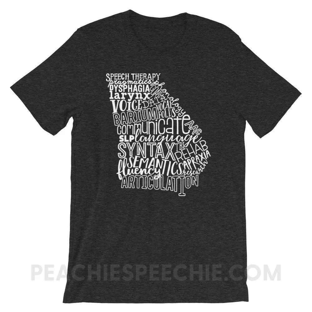 Georgia SLP Premium Soft Tee - Dark Grey Heather / XS - T-Shirts & Tops peachiespeechie.com