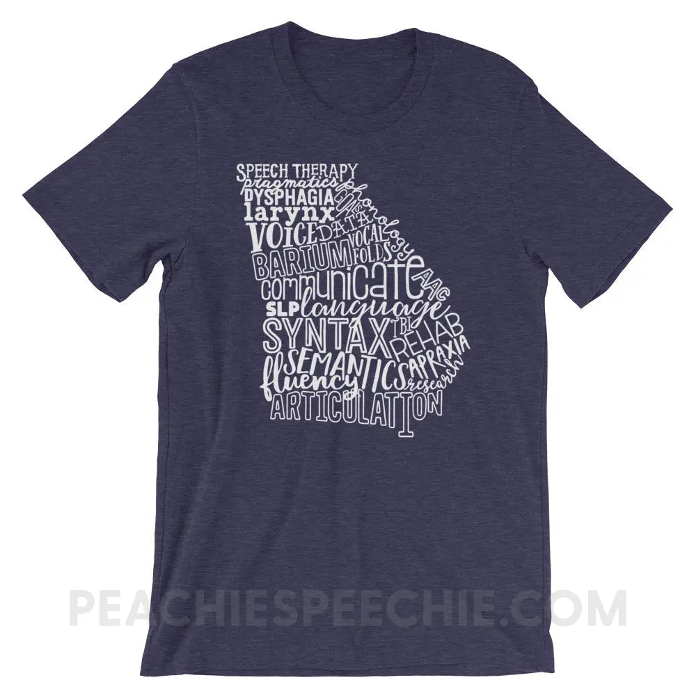 Georgia SLP Premium Soft Tee - Heather Midnight Navy / XS - T-Shirts & Tops peachiespeechie.com