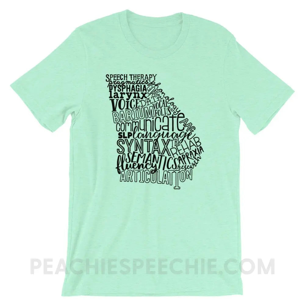 Georgia SLP Premium Soft Tee - Heather Mint / S - T-Shirts & Tops peachiespeechie.com