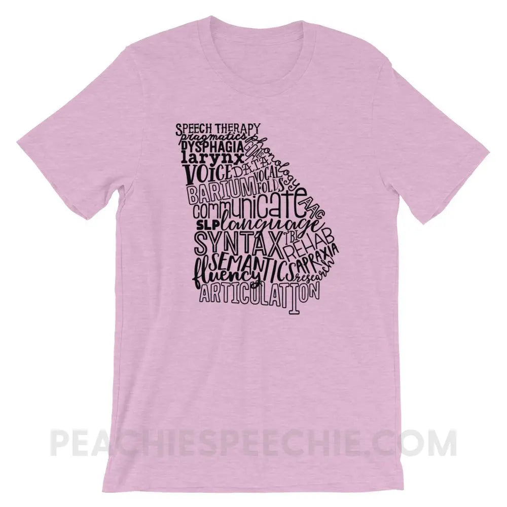 Georgia SLP Premium Soft Tee - Heather Prism Lilac / XS - T-Shirts & Tops peachiespeechie.com