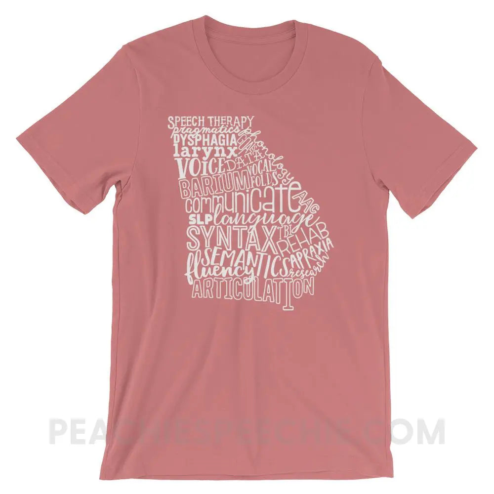 Georgia SLP Premium Soft Tee - Mauve / S - T-Shirts & Tops peachiespeechie.com