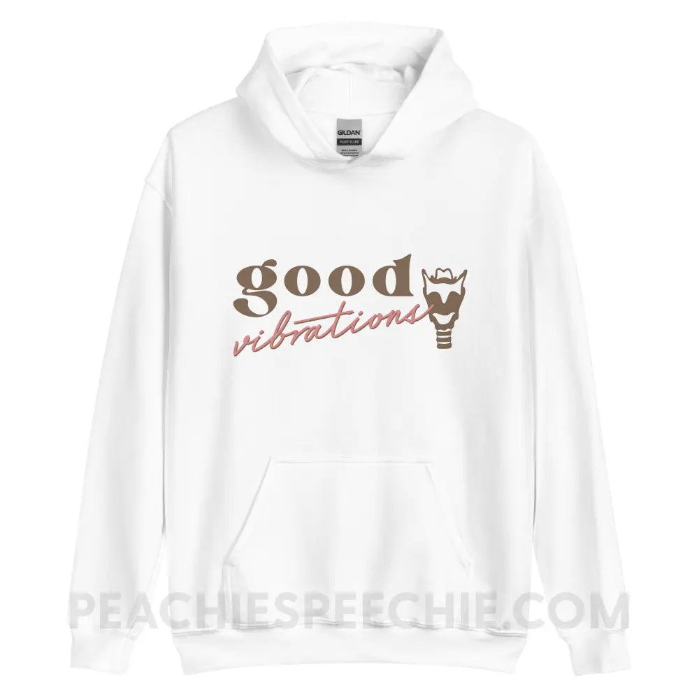 Good Vibrations Larynx Classic Hoodie - White / S - peachiespeechie.com
