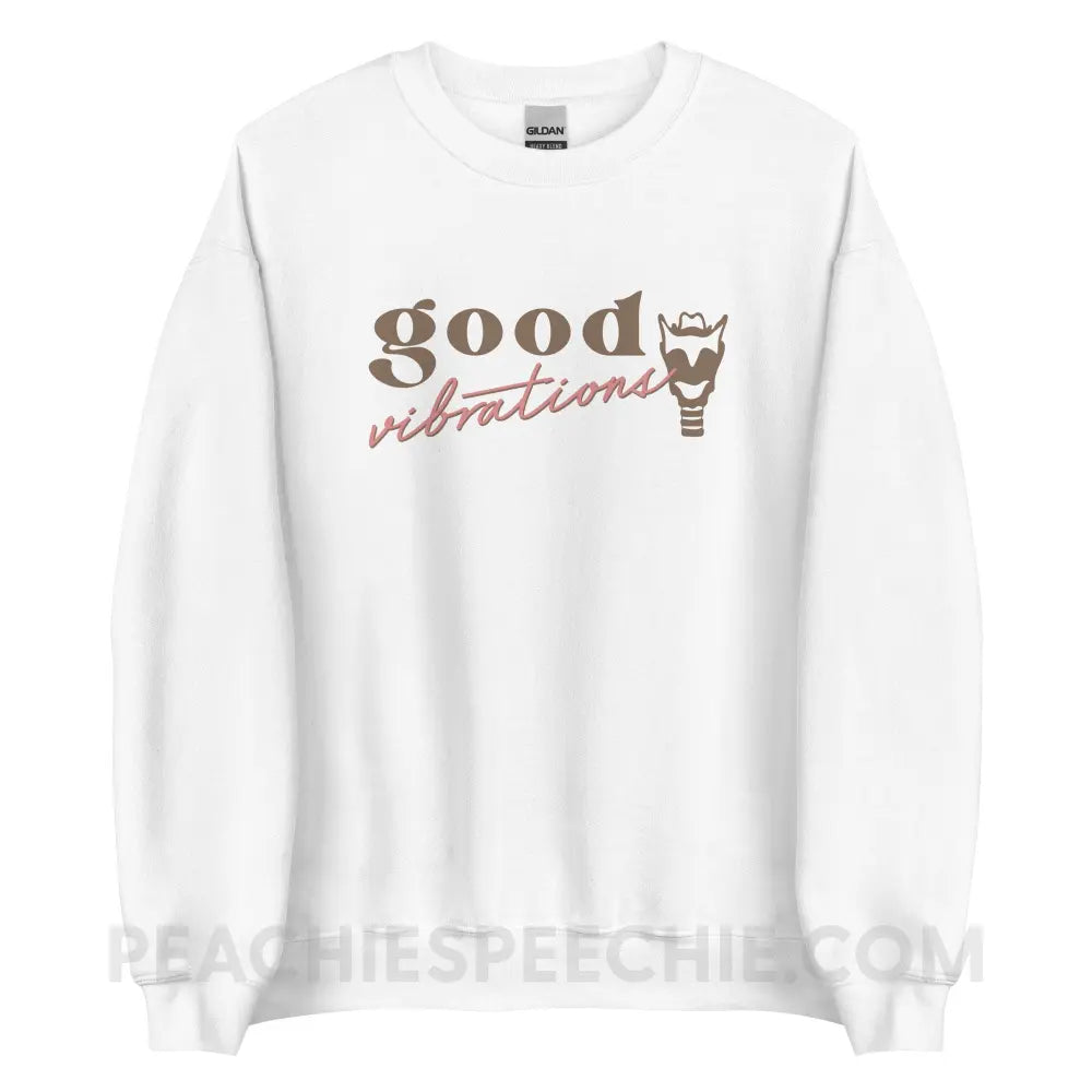 Good Vibrations Larynx Classic Sweatshirt - White / M peachiespeechie.com