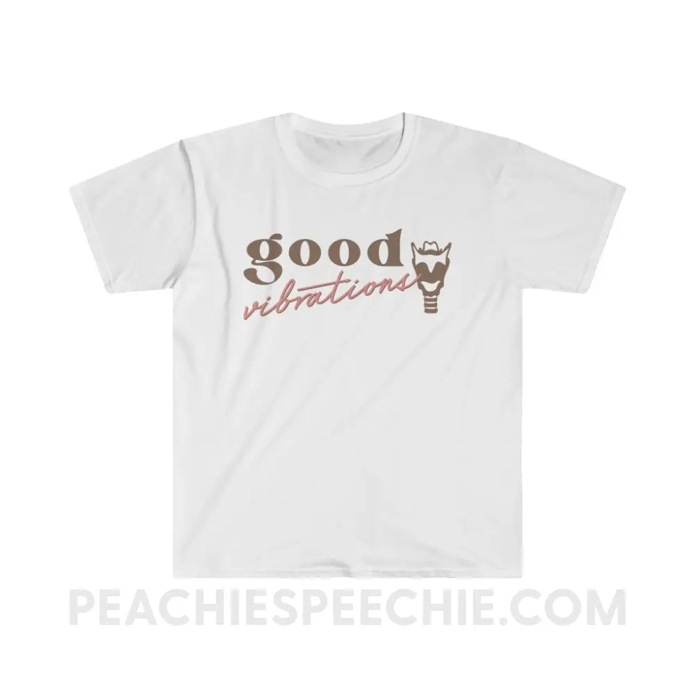 Good Vibrations Larynx Classic Tee - White / S - T-Shirt peachiespeechie.com