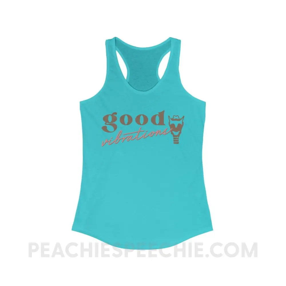 Good Vibrations Larynx Superfly Racerback - Solid Tahiti Blue / XS - Tank Top peachiespeechie.com