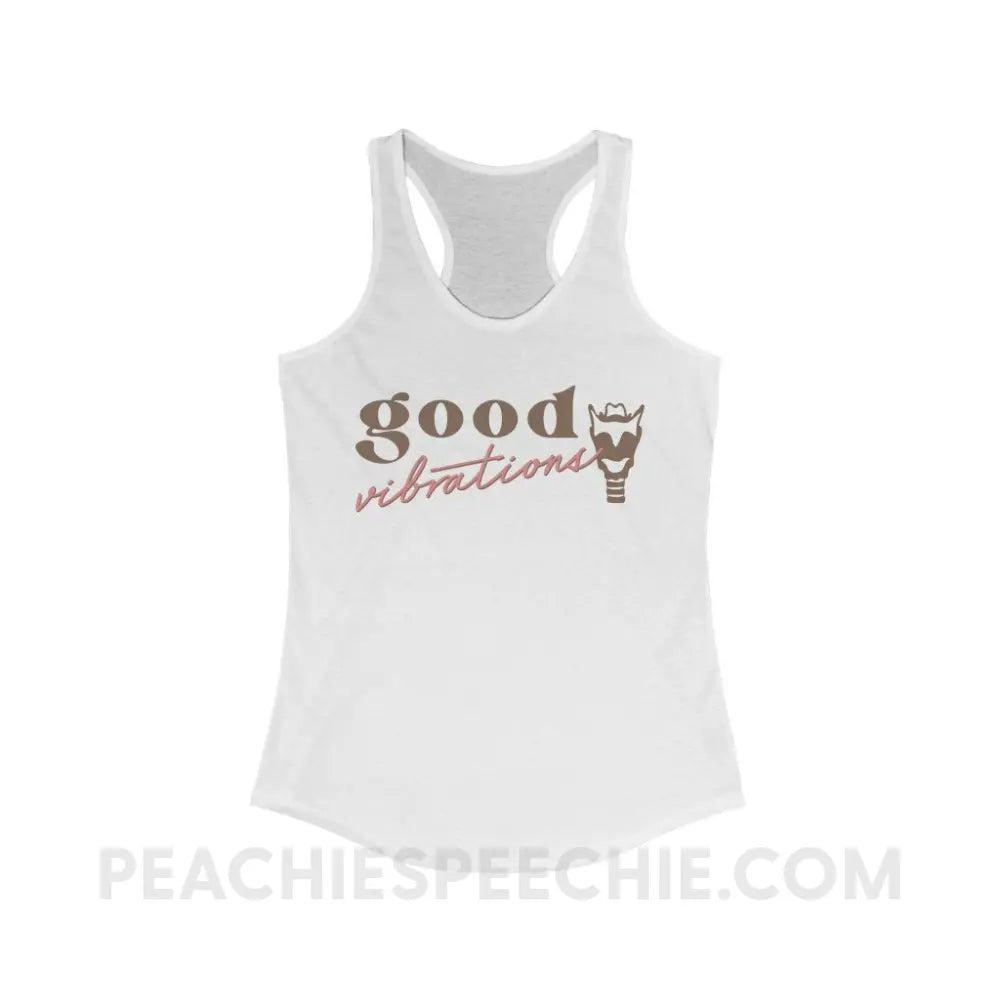 Good Vibrations Larynx Superfly Racerback - Solid White / XS - Tank Top peachiespeechie.com