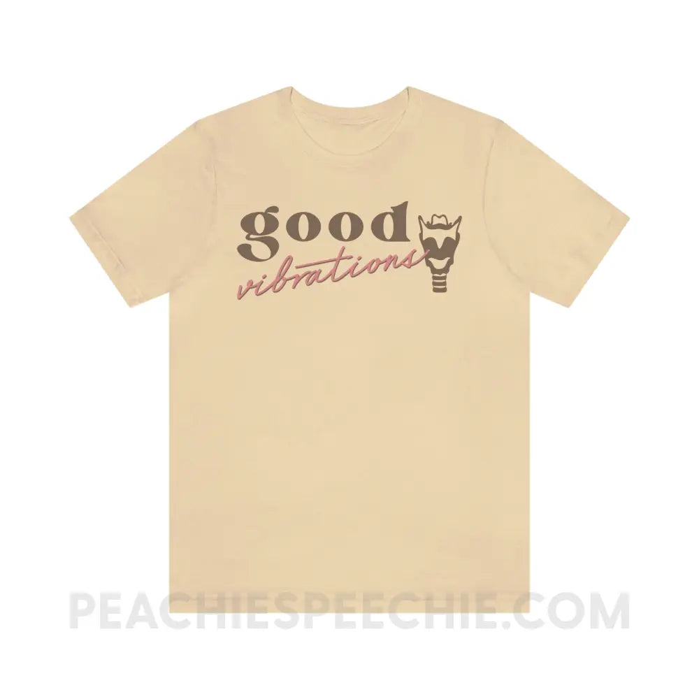 Good Vibrations Premium Soft Tee - Cream / S - T-Shirt peachiespeechie.com
