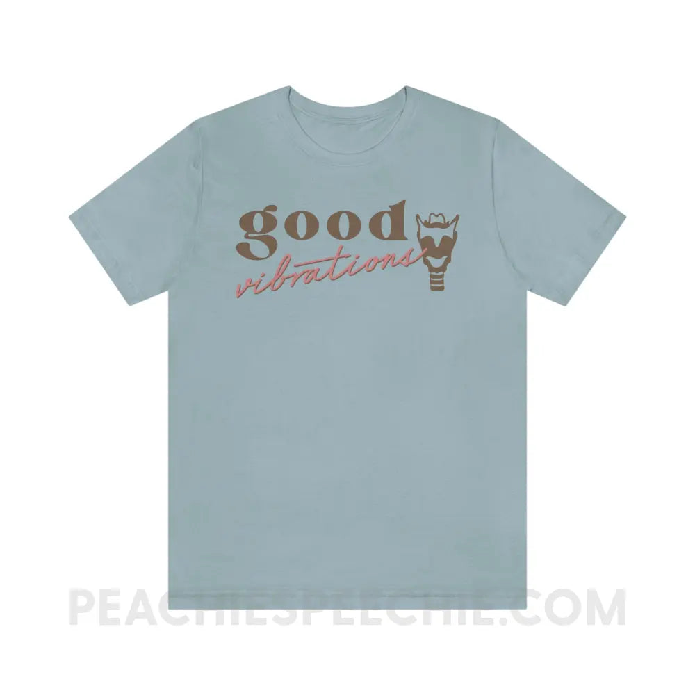 Good Vibrations Premium Soft Tee - Light Blue / S - T-Shirt peachiespeechie.com