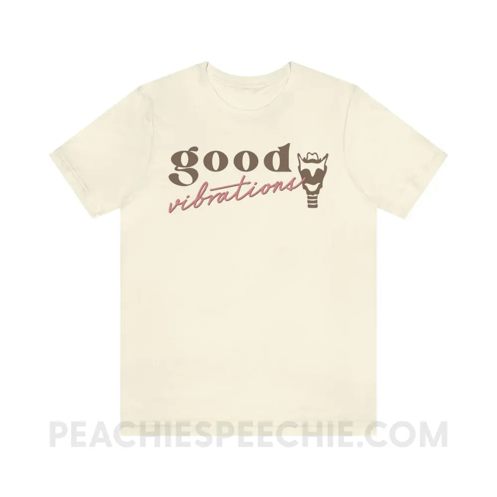 Good Vibrations Premium Soft Tee - Natural / M - T-Shirt peachiespeechie.com