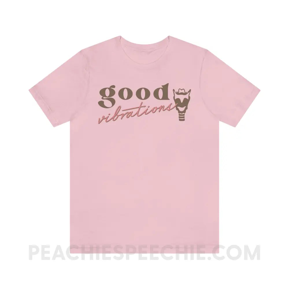 Good Vibrations Premium Soft Tee - Pink / S - T-Shirt peachiespeechie.com