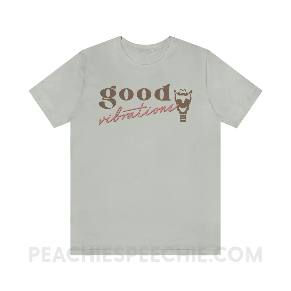 Good Vibrations Premium Soft Tee - Silver / S - T-Shirt peachiespeechie.com