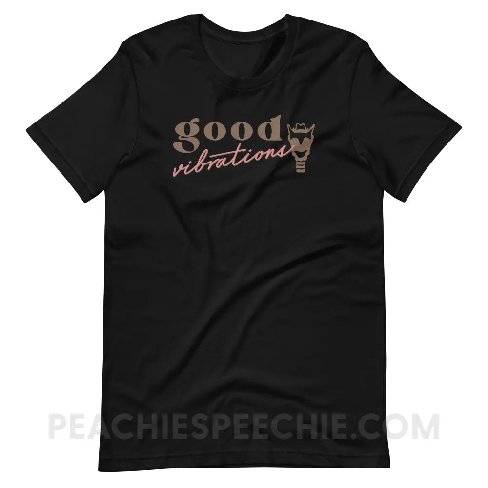 Good Vibrations Premium Soft Tee - Black / S - T-Shirt peachiespeechie.com