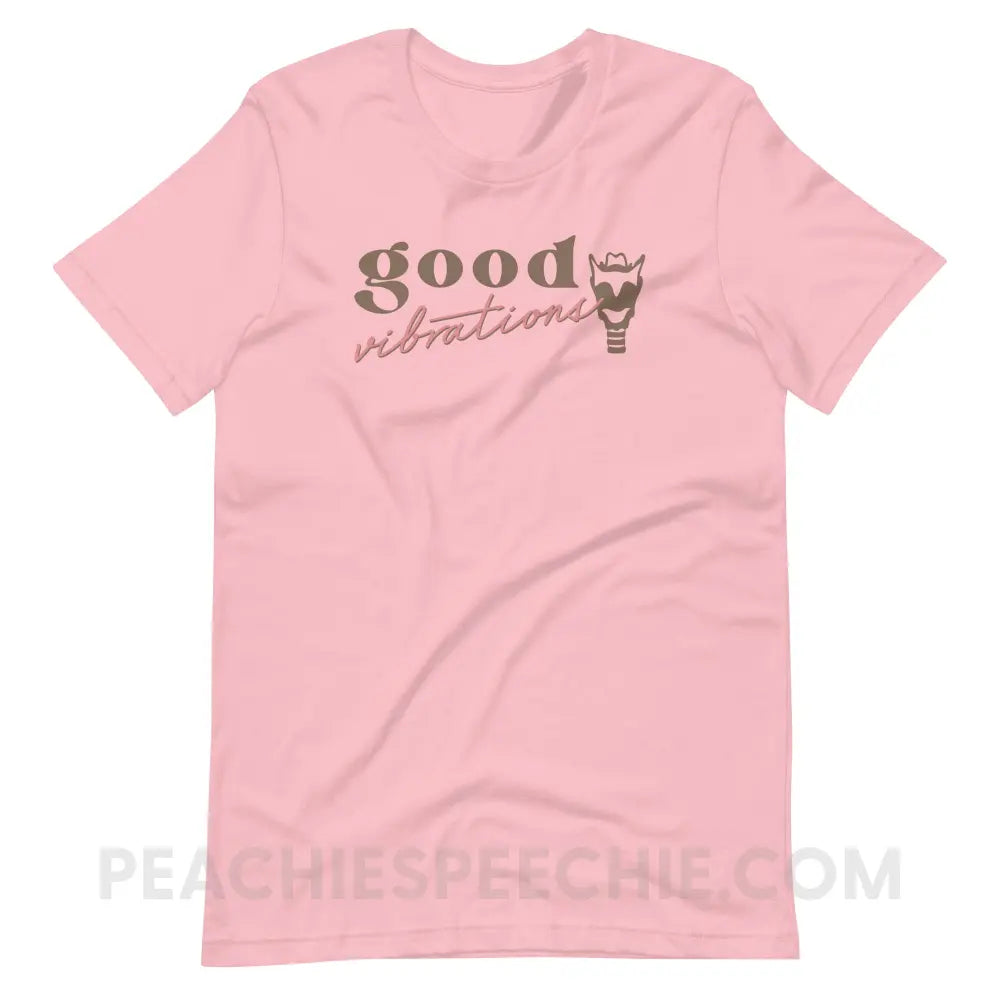 Good Vibrations Premium Soft Tee - Pink / S - T-Shirt peachiespeechie.com