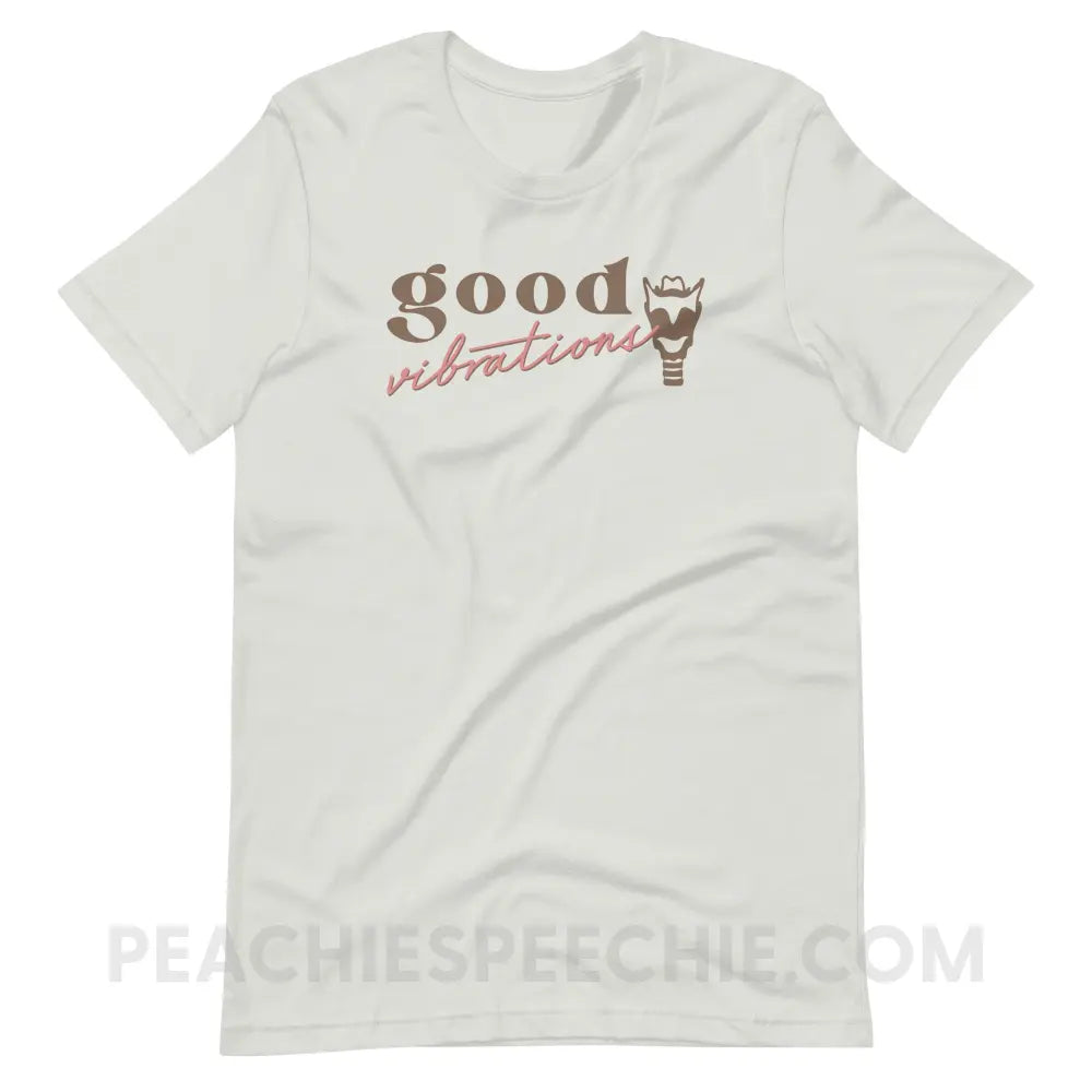 Good Vibrations Premium Soft Tee - Silver / S - T-Shirt peachiespeechie.com