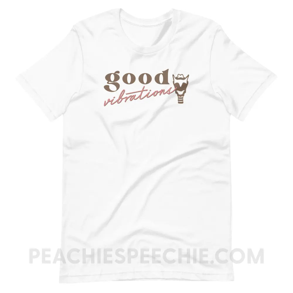 Good Vibrations Premium Soft Tee - White / S - T-Shirt peachiespeechie.com