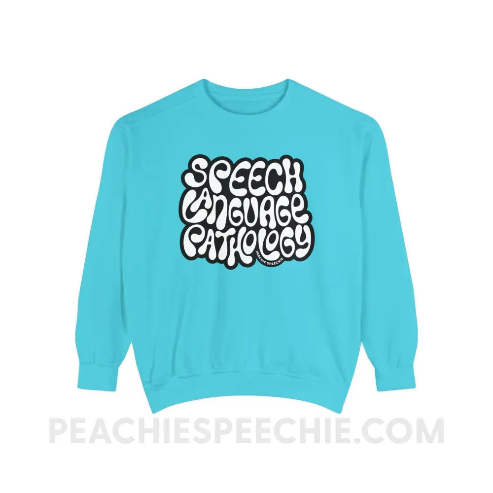 Gooey Speech Language Pathology Comfort Colors Crewneck - Lagoon Blue / S - Sweatshirt peachiespeechie.com