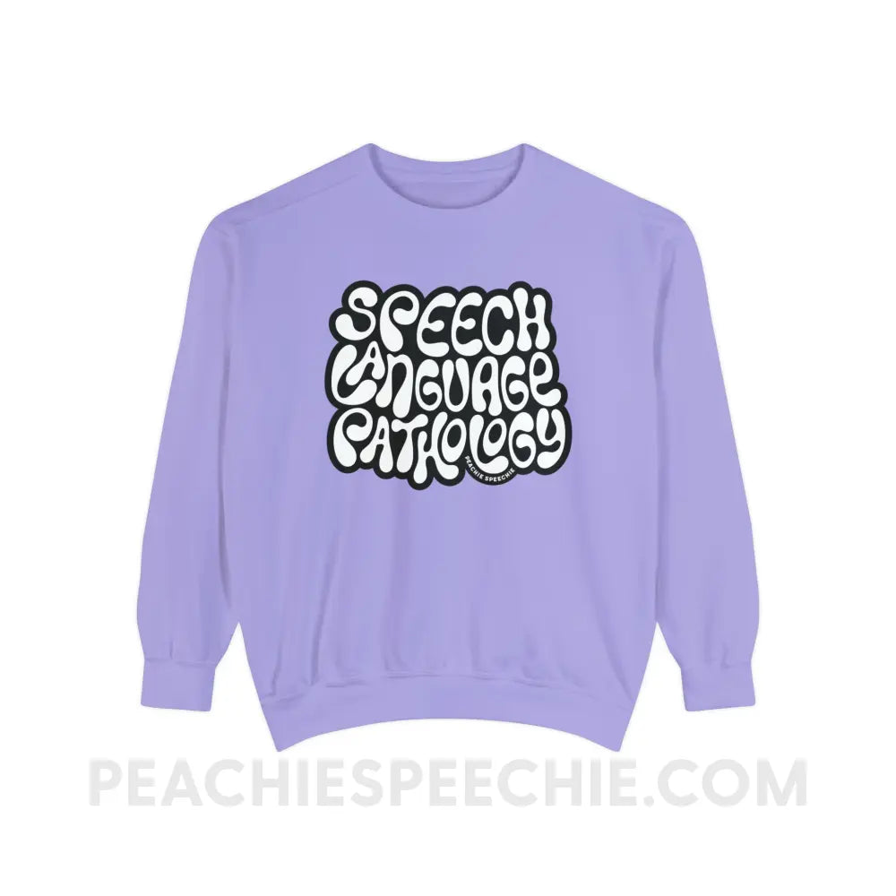 Gooey Speech Language Pathology Comfort Colors Crewneck - Violet / S - Sweatshirt peachiespeechie.com