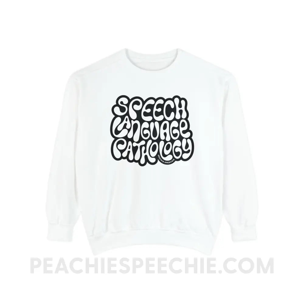 Gooey Speech Language Pathology Comfort Colors Crewneck - White / S - Sweatshirt peachiespeechie.com