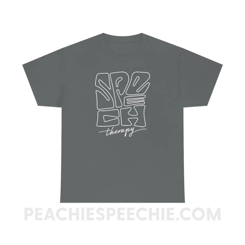 Graffiti Speech Therapy Basic Tee - Charcoal / S - T-Shirt peachiespeechie.com