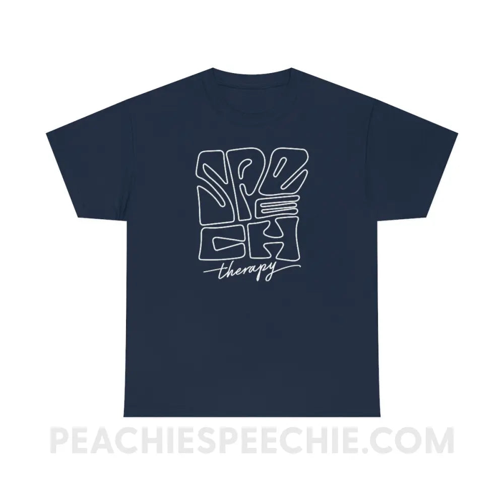 Graffiti Speech Therapy Basic Tee - Navy / S - T-Shirt peachiespeechie.com
