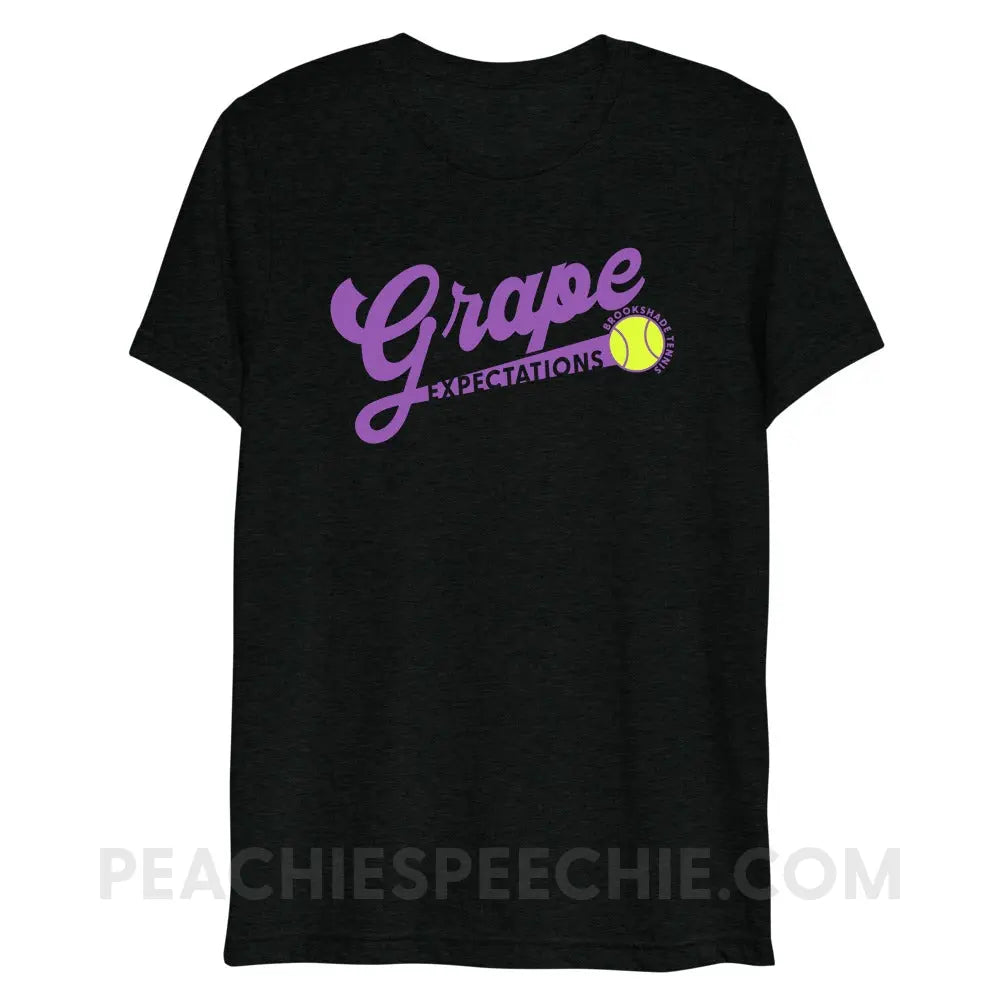 Grape Expectations Brookshade Tennis Tri-Blend Tee - Solid Black Triblend / XS - custom product peachiespeechie.com