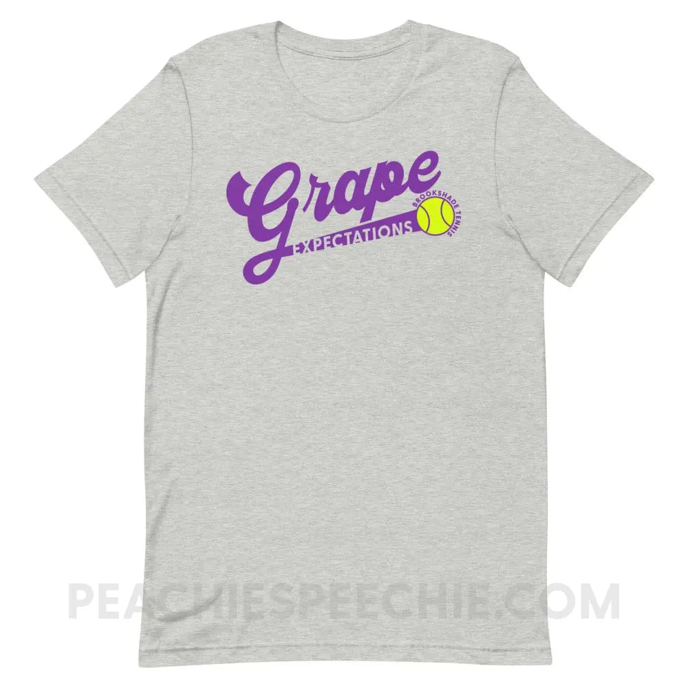 Grape Expectations Brookshade Tennis Premium Soft Tee - Athletic Heather / XS - custom product peachiespeechie.com