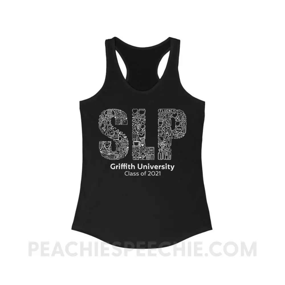 Griffith University Class of 2021 Superfly Racerback - Solid Black / XS - custom product peachiespeechie.com