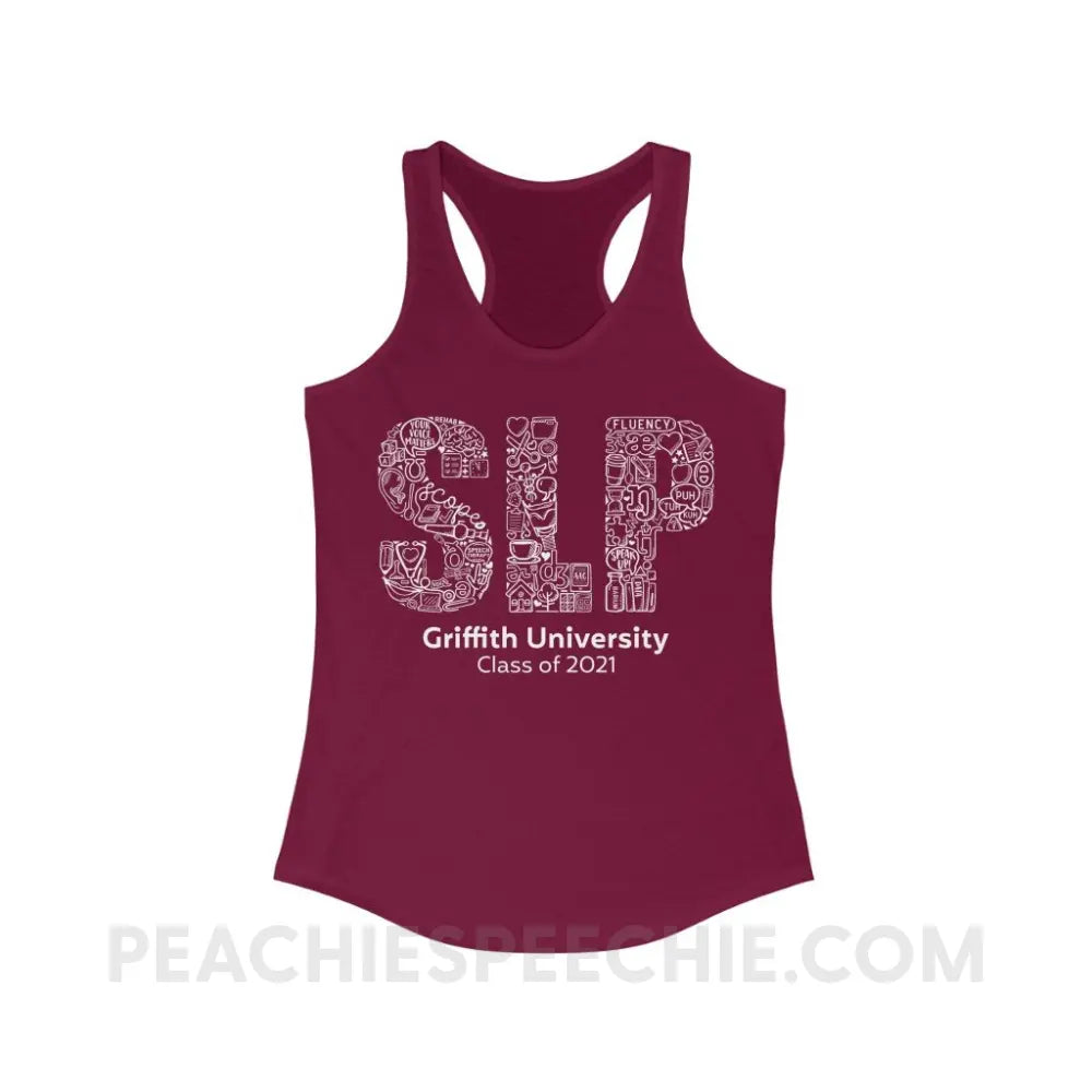 Griffith University Class of 2021 Superfly Racerback - Solid Cardinal Red / XS - custom product peachiespeechie.com