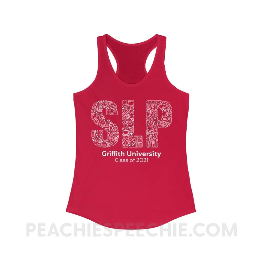 Griffith University Class of 2021 Superfly Racerback - Solid Red / XS - custom product peachiespeechie.com