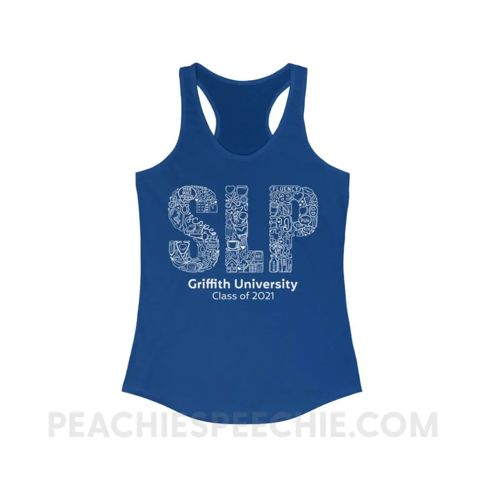 Griffith University Class of 2021 Superfly Racerback - Solid Royal / XS - custom product peachiespeechie.com