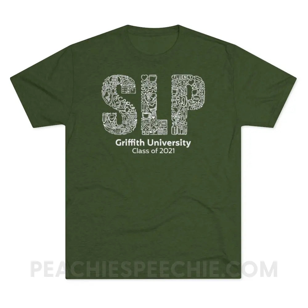 Griffith University Class of 2021 Vintage Tri-Blend - Military Green / S - custom product peachiespeechie.com