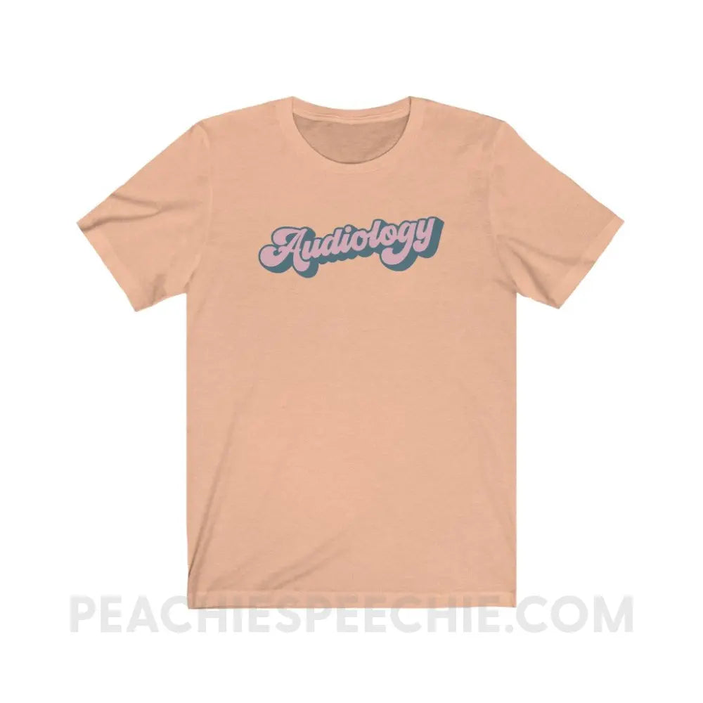 Groovy Audiology Premium Soft Tee - Heather Peach / S - T-Shirt peachiespeechie.com