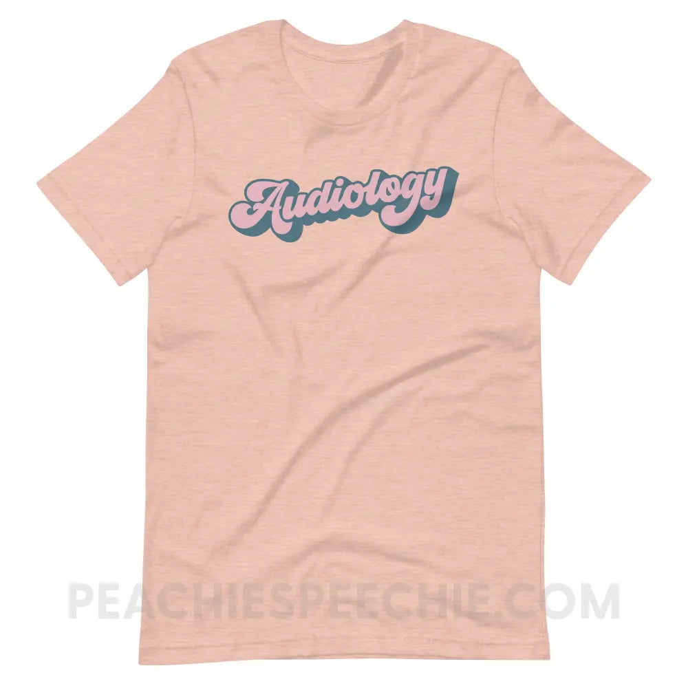 Groovy Audiology Premium Soft Tee - Heather Prism Peach / S - T-Shirt peachiespeechie.com