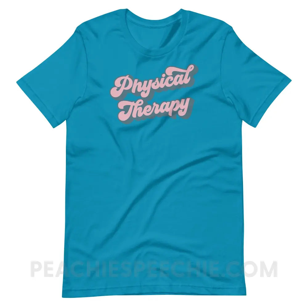 Groovy Physical Therapy Premium Soft Tee - Aqua / S - T-Shirt peachiespeechie.com