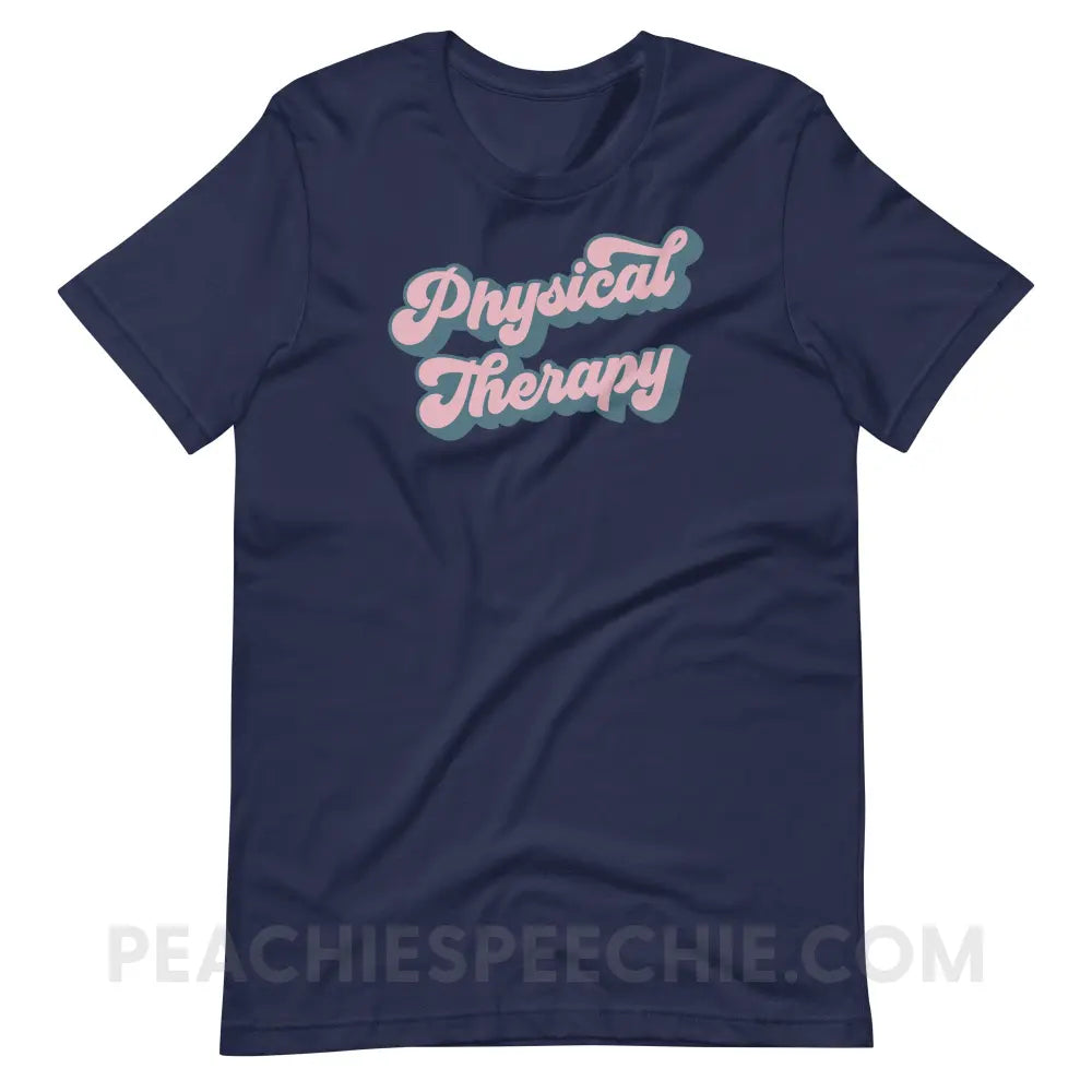 Groovy Physical Therapy Premium Soft Tee - Navy / XS - T-Shirt peachiespeechie.com