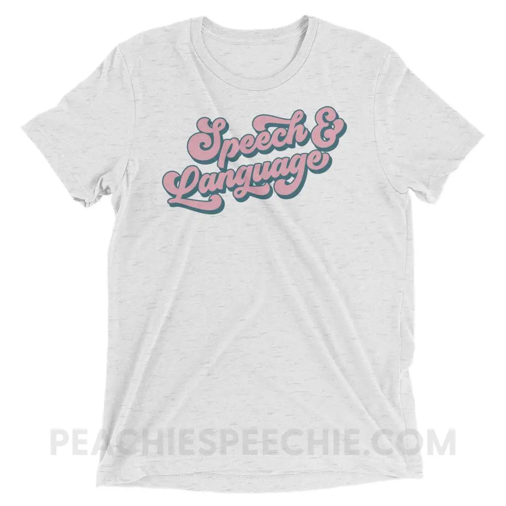 Groovy Speech & Language Tri-Blend Tee - White Fleck Triblend / XS - T-Shirts Tops peachiespeechie.com