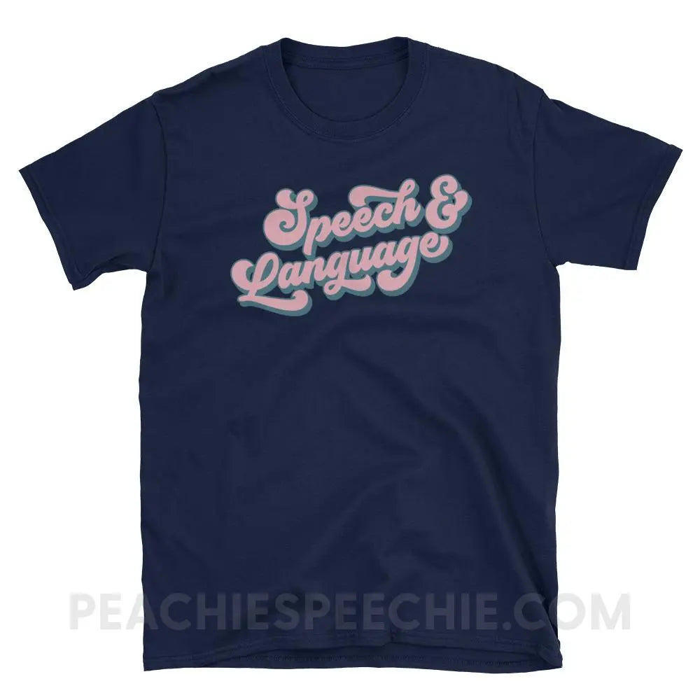 Groovy Speech & Language Classic Tee - Navy / S T - Shirts Tops peachiespeechie.com