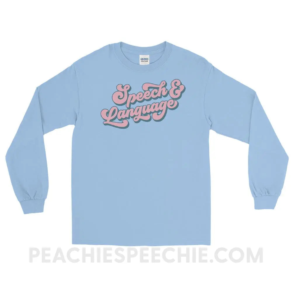 Groovy Speech & Language Long Sleeve Tee - Light Blue / S - T-Shirts Tops peachiespeechie.com