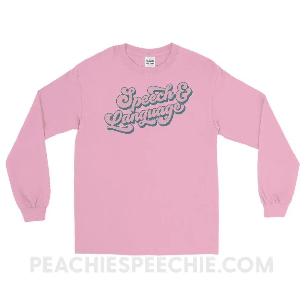 Groovy Speech & Language Long Sleeve Tee - Light Pink / S - T-Shirts Tops peachiespeechie.com