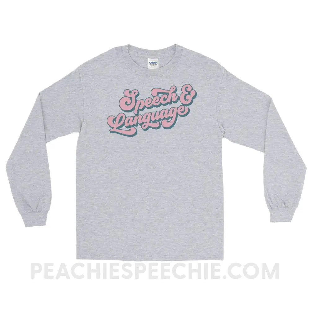 Groovy Speech & Language Long Sleeve Tee - Sport Grey / S - T-Shirts Tops peachiespeechie.com